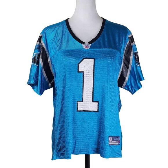 Reebok NFL #1 Cam Newton Carolina Panthers OnField Jersey XL Blue Blokecore - Picture 1 of 10